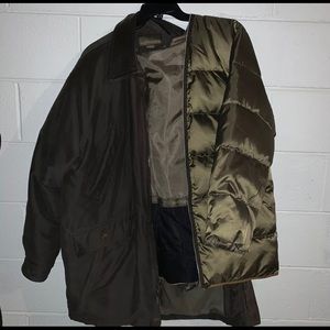 Rainforest Cold Weather Bomber Puffer 2 in 1 Jacket Brown Sz XL